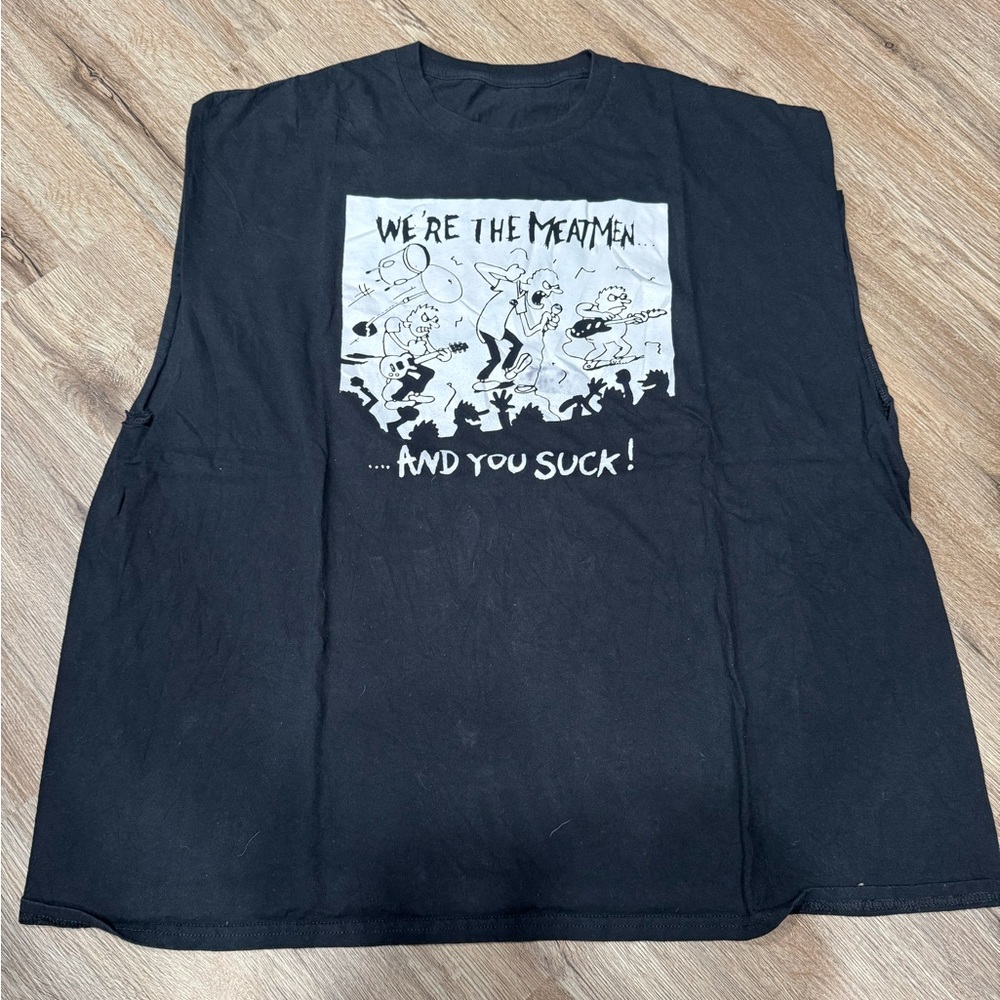 Vintage Y2K Diary Of A Wimpy Kid Black Tank Top "We're The Meatmen" Graphic - Picture 1 of 2